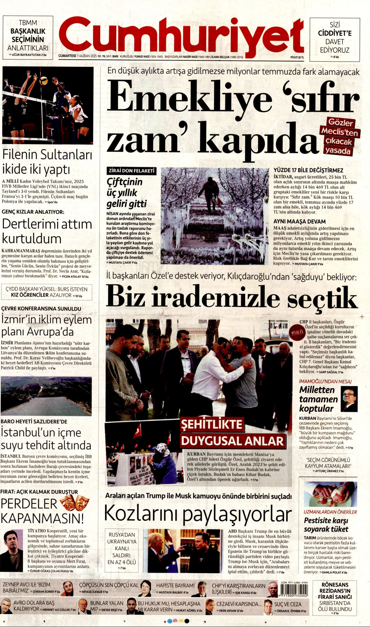 CUMHURİYET Gazete Manşeti