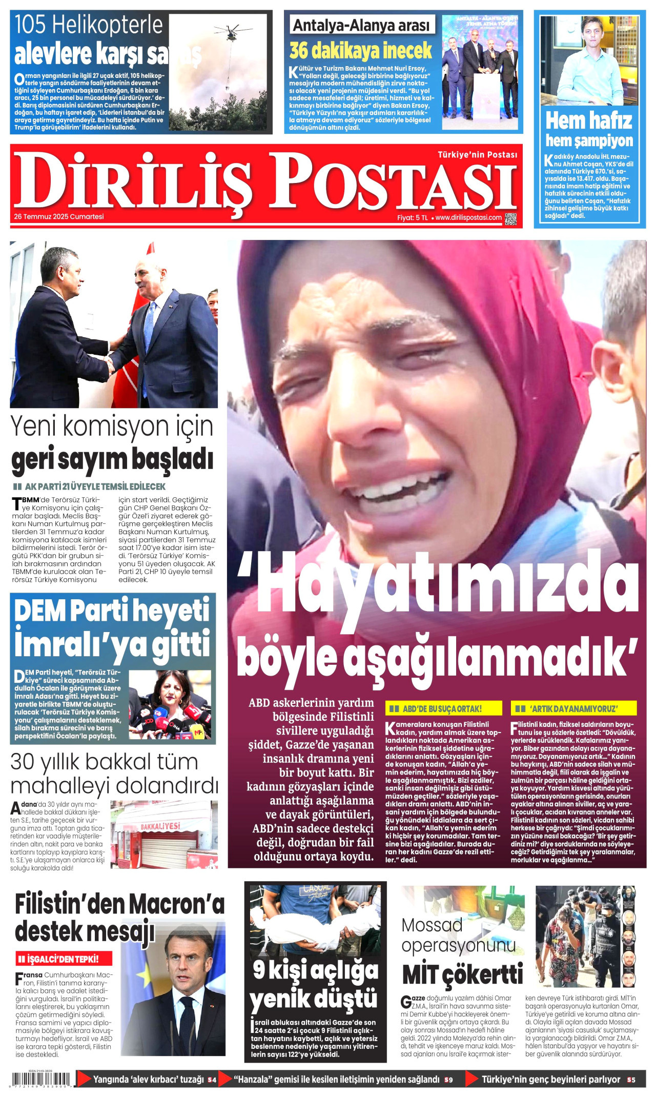 DİRİLİŞ POSTASI Gazete Manşeti