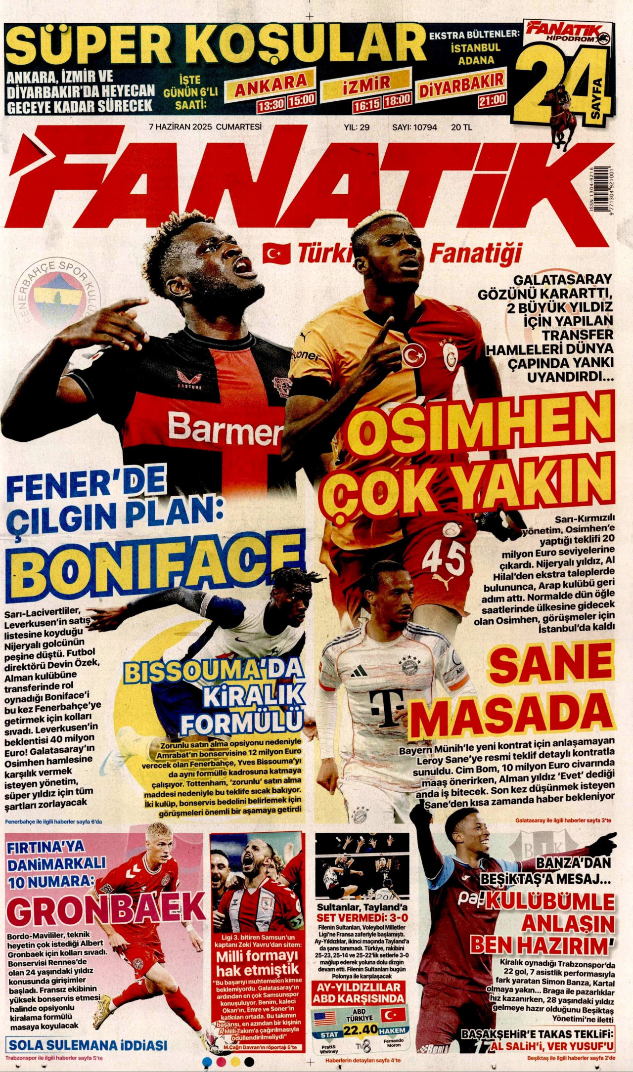 FANATİK Gazete Manşeti