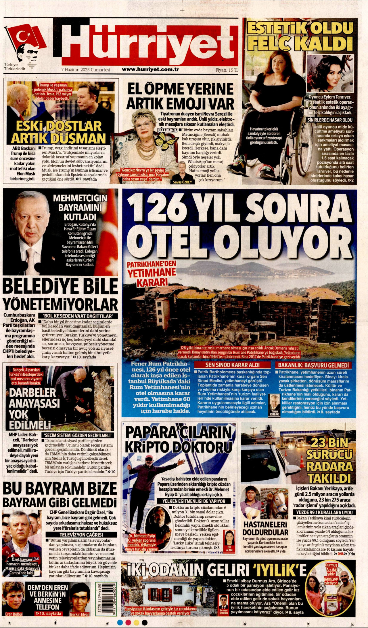 HÜRRİYET Gazete Manşeti