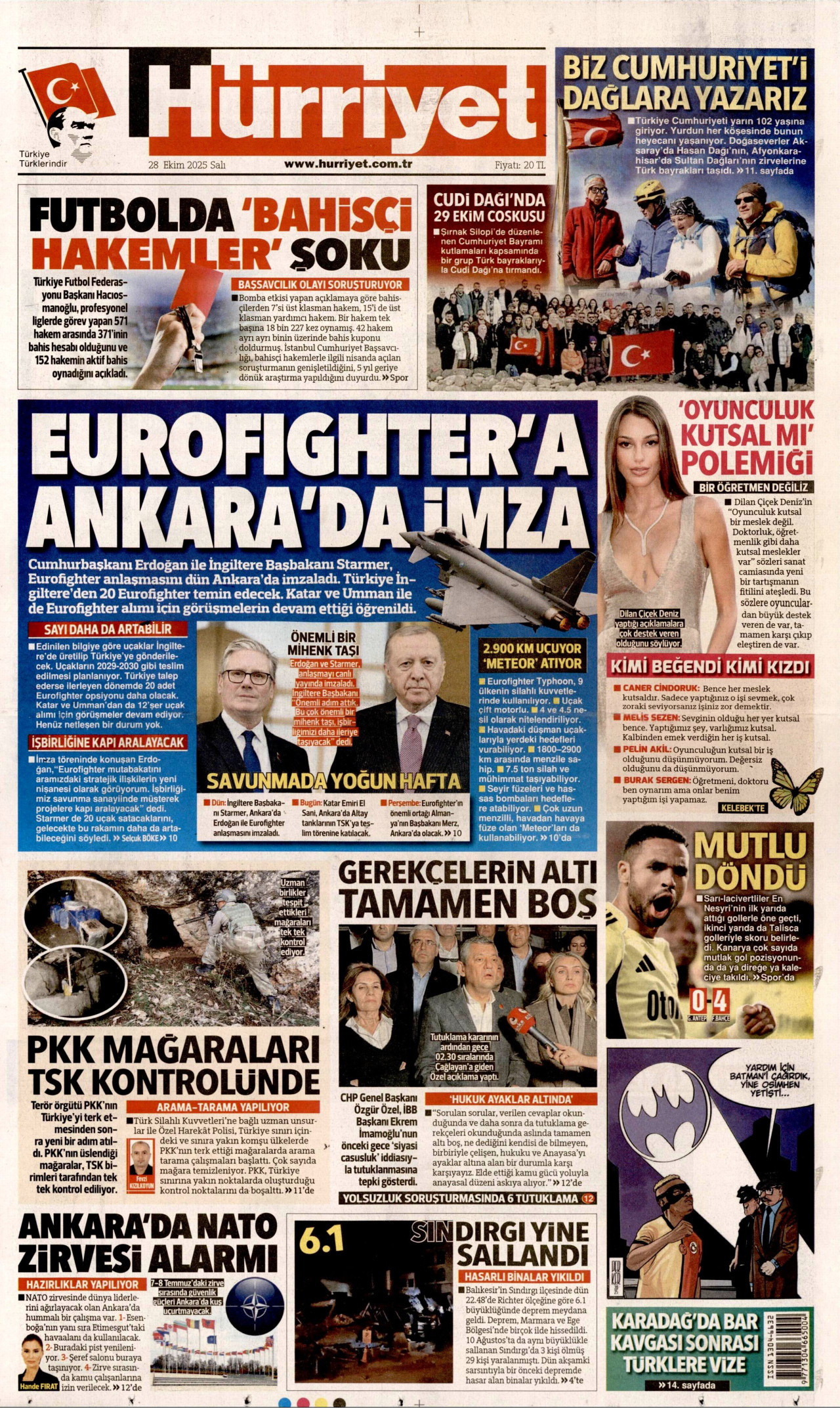 HÜRRİYET Gazete Manşeti