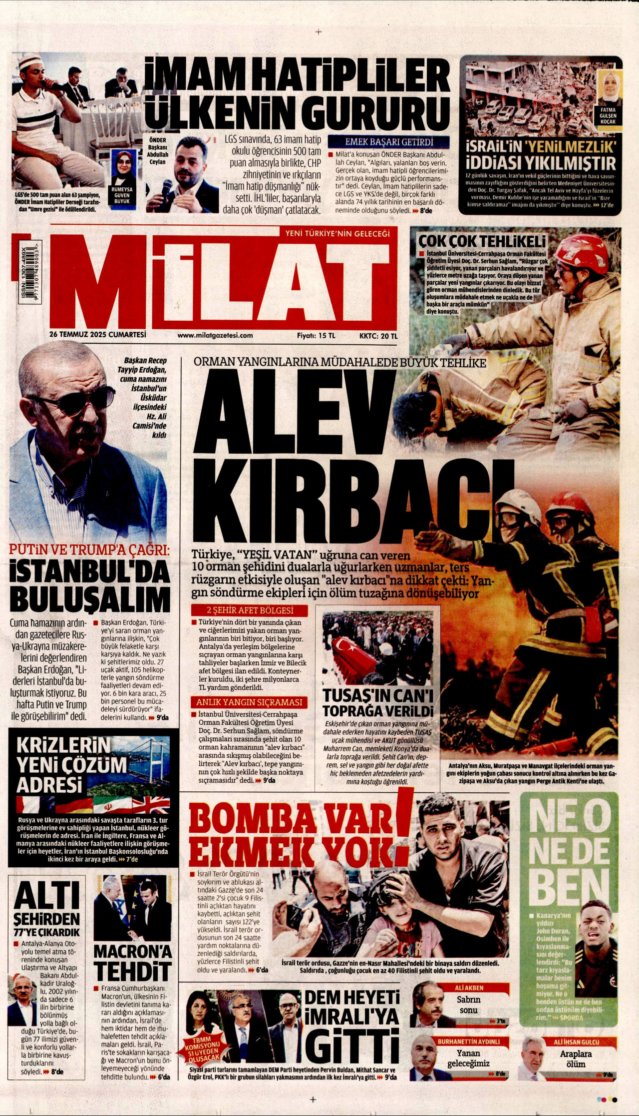 MİLAT Gazete Manşeti