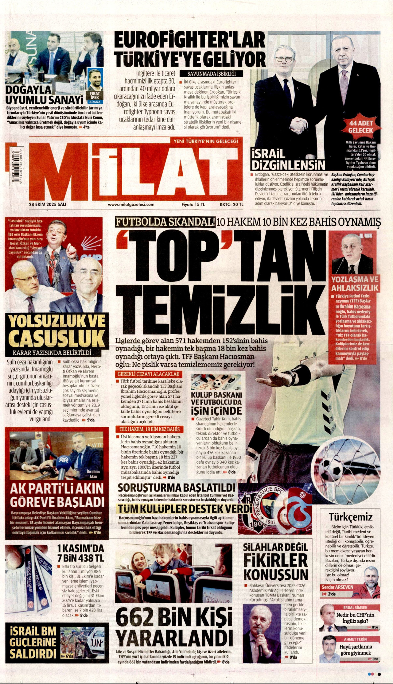 MİLAT Gazete Manşeti