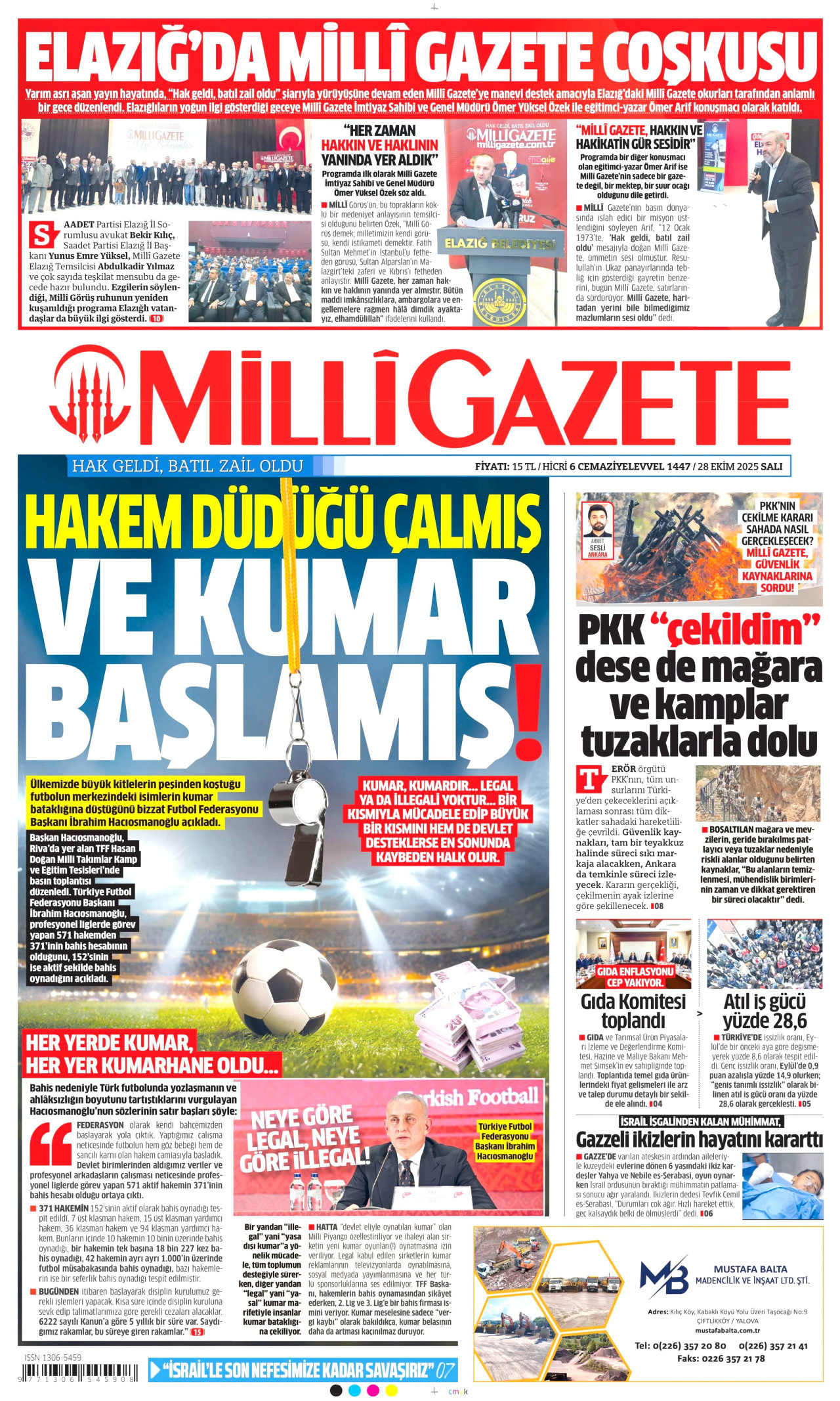 MİLLİ GAZETE Gazete Manşeti