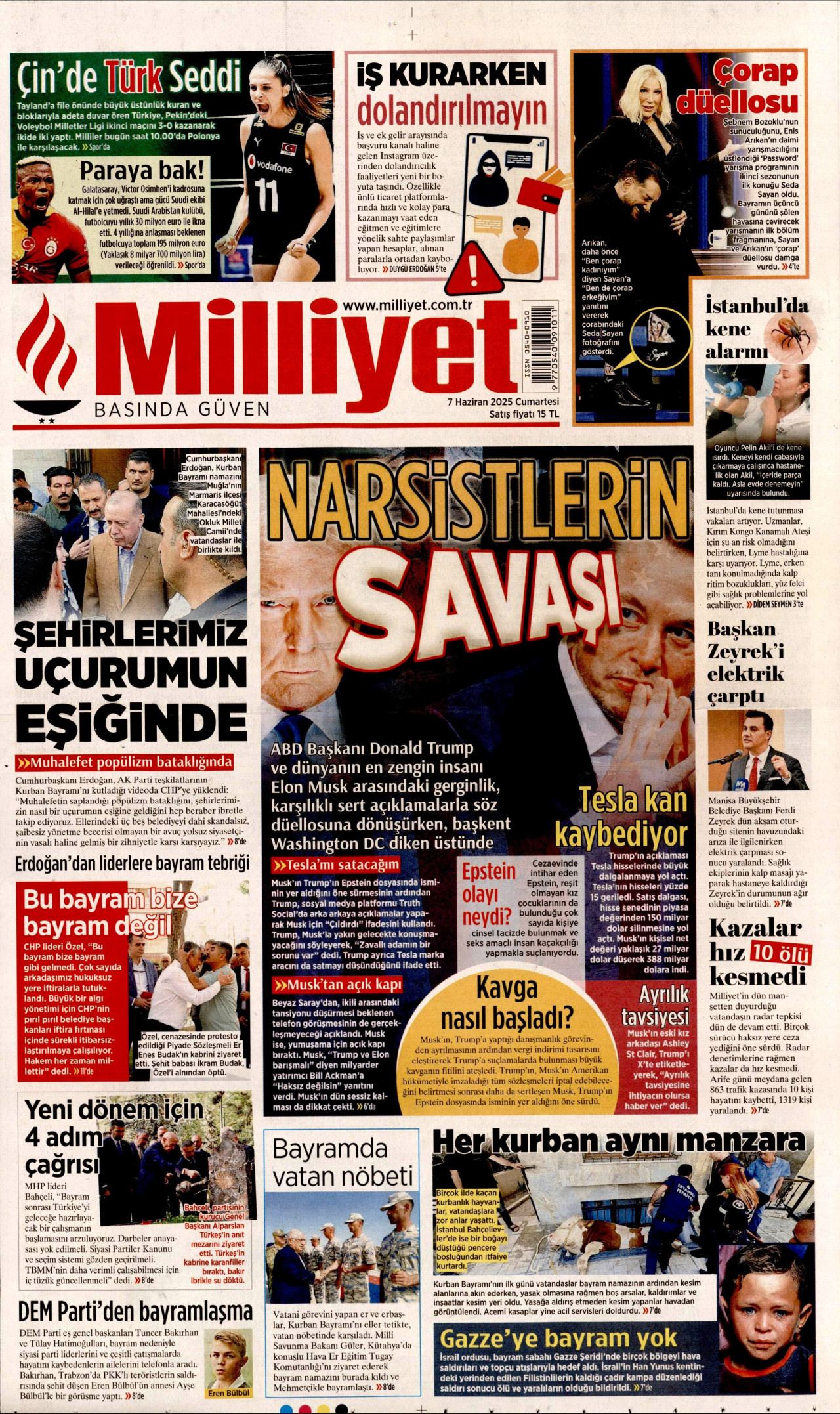 MİLLİYET Gazete Manşeti