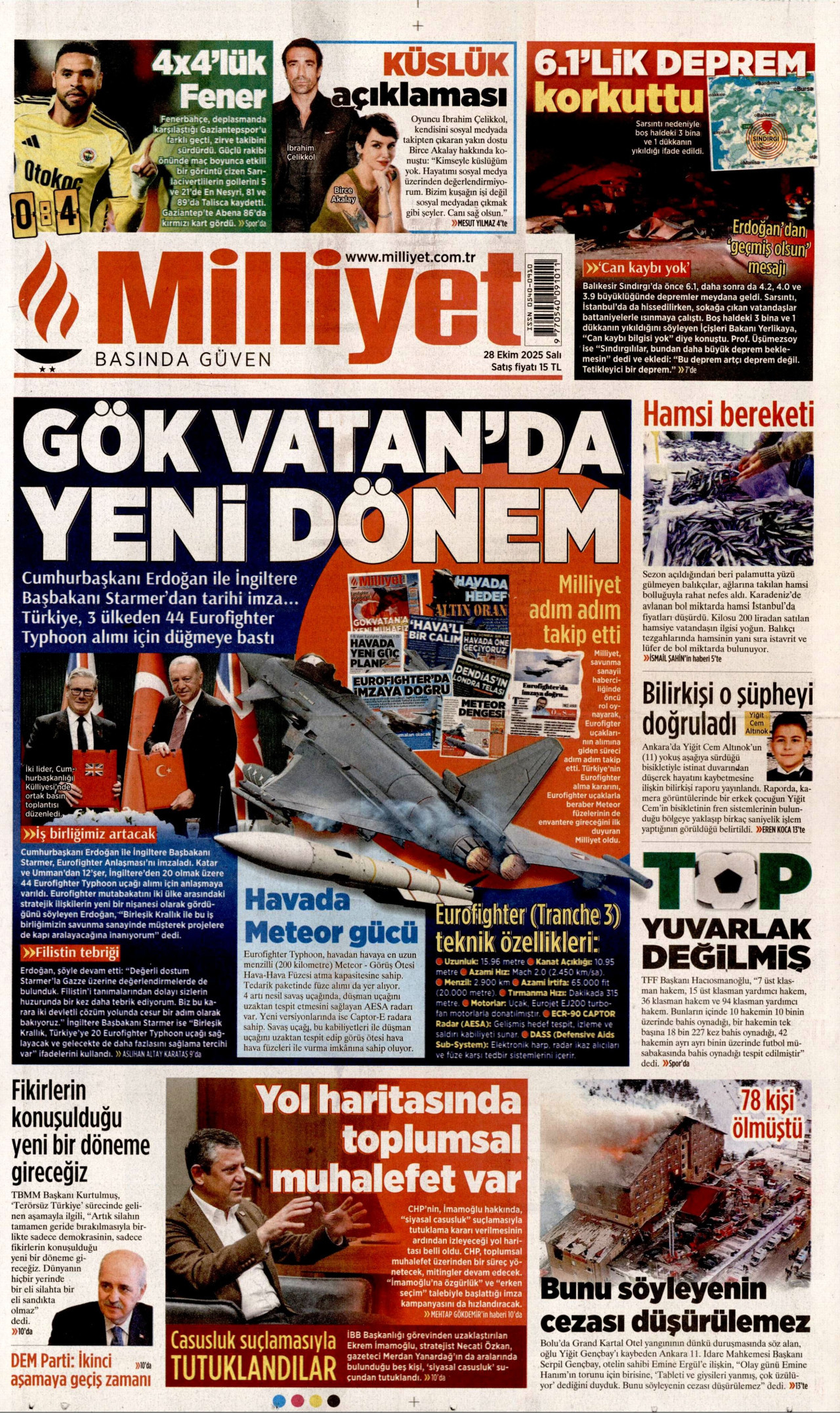 MİLLİYET Gazete Manşeti