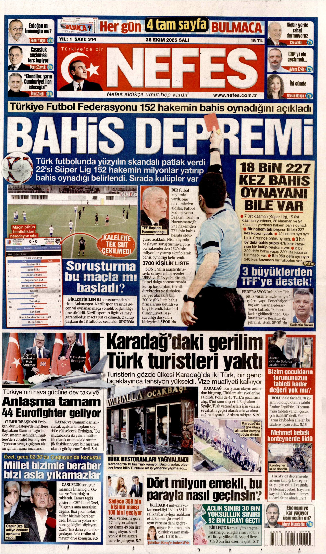 NEFES Gazete Manşeti