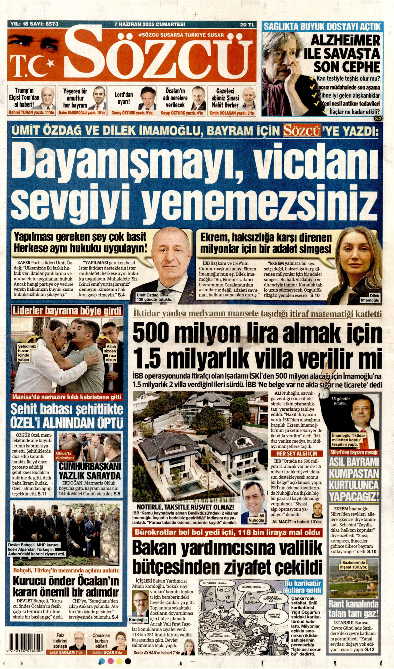 SÖZCÜ Gazete Manşeti