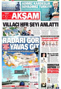 AKŞAM Gazete Manşeti
