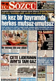 SÖZCÜ Gazete Manşeti