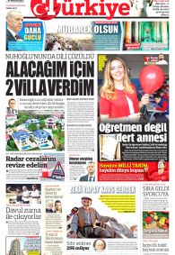 TÜRKİYE GAZETESİ Gazete Manşeti
