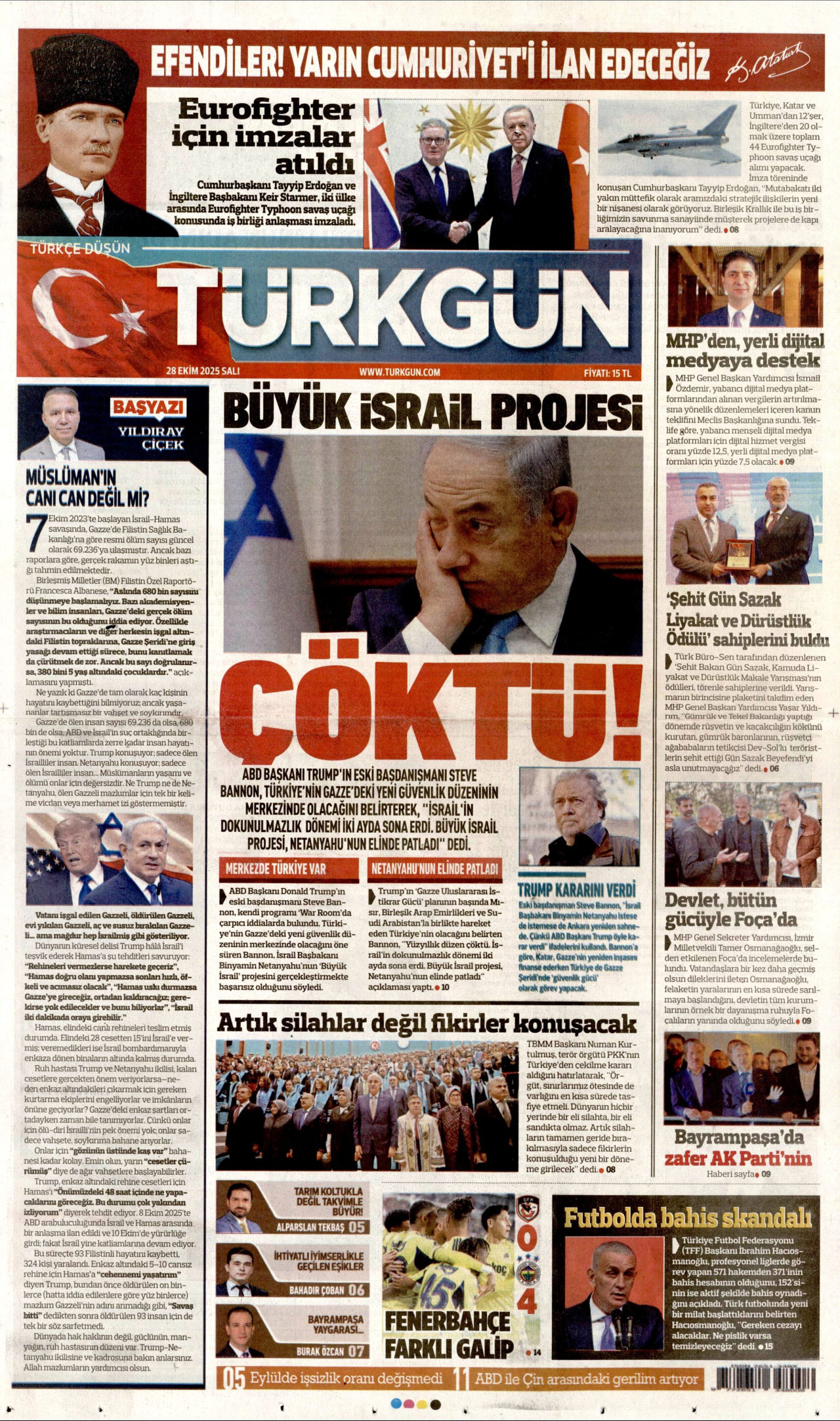 TÜRKGÜN Gazete Manşeti