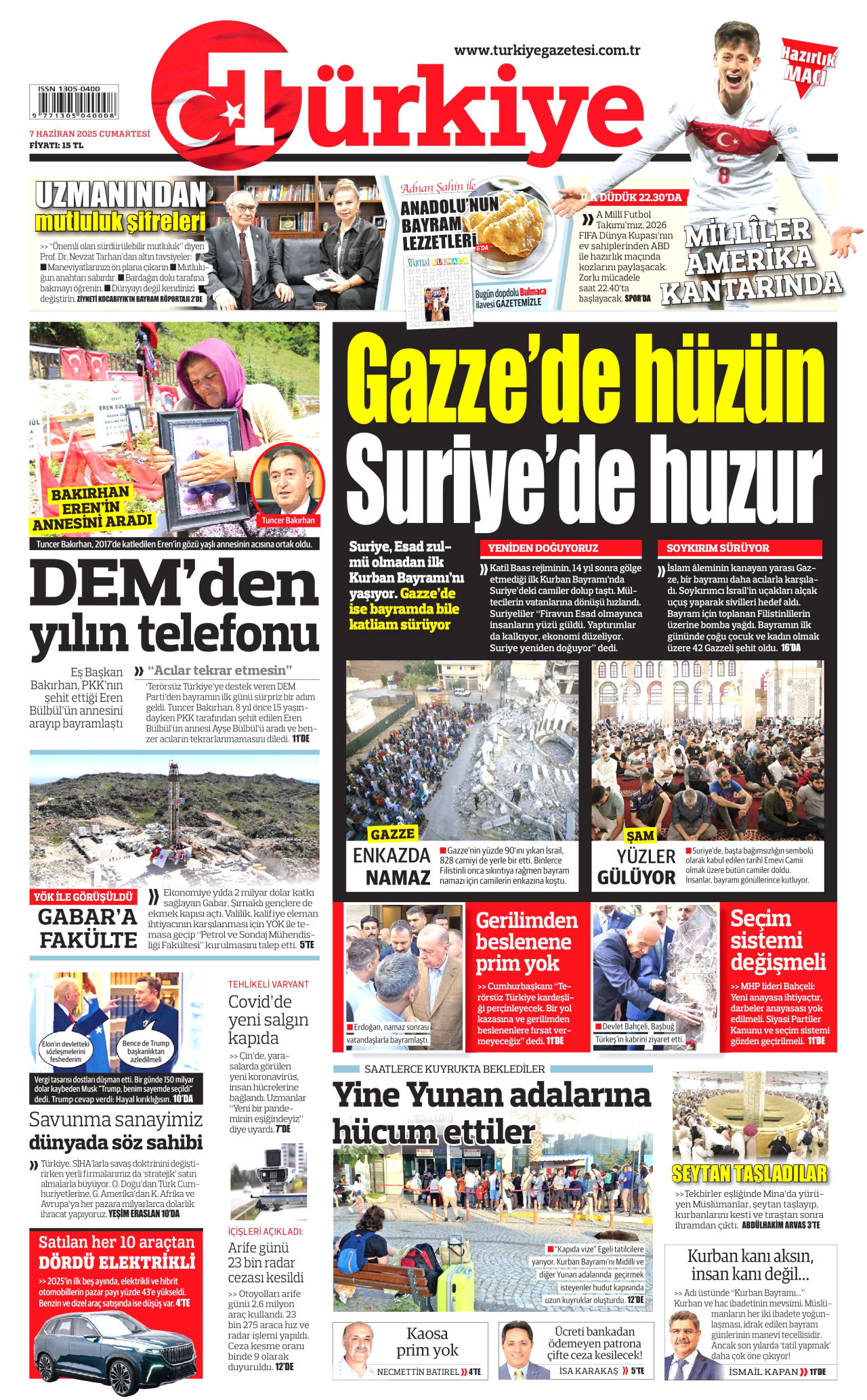 TÜRKİYE GAZETESİ Gazete Manşeti