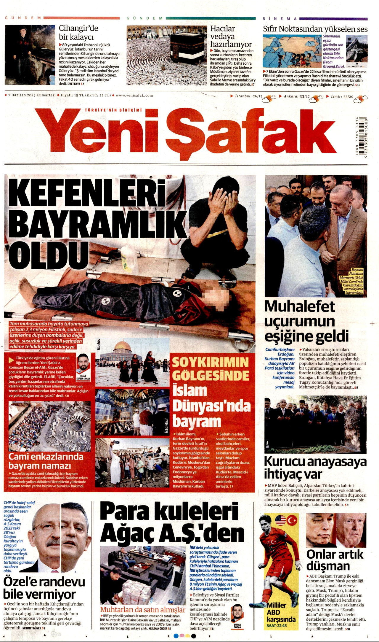 YENİ ŞAFAK Gazete Manşeti