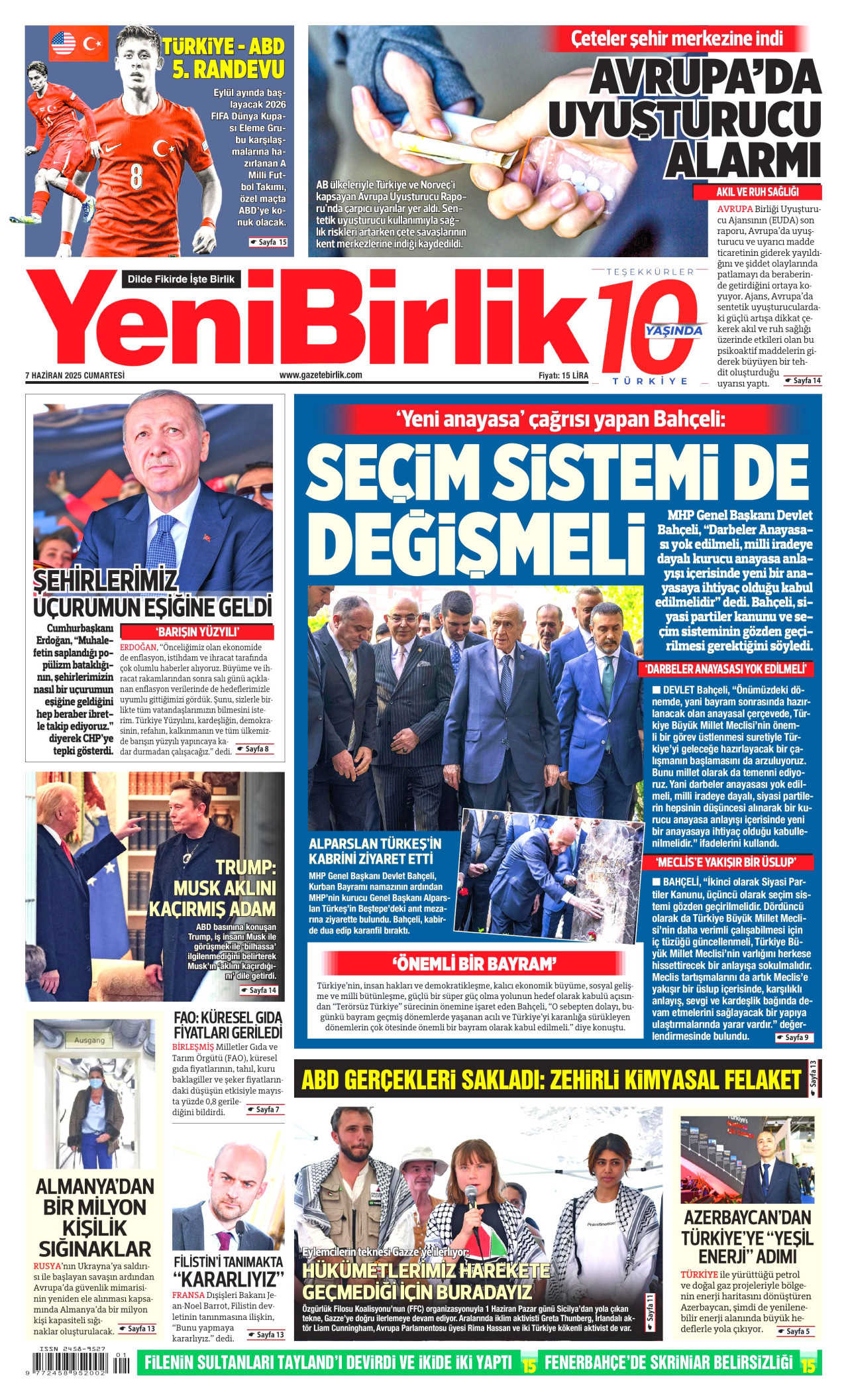 YENİBİRLİK Gazete Manşeti